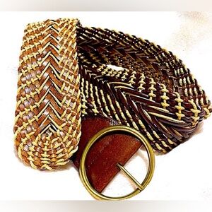 Braided Brown and Tan Belt